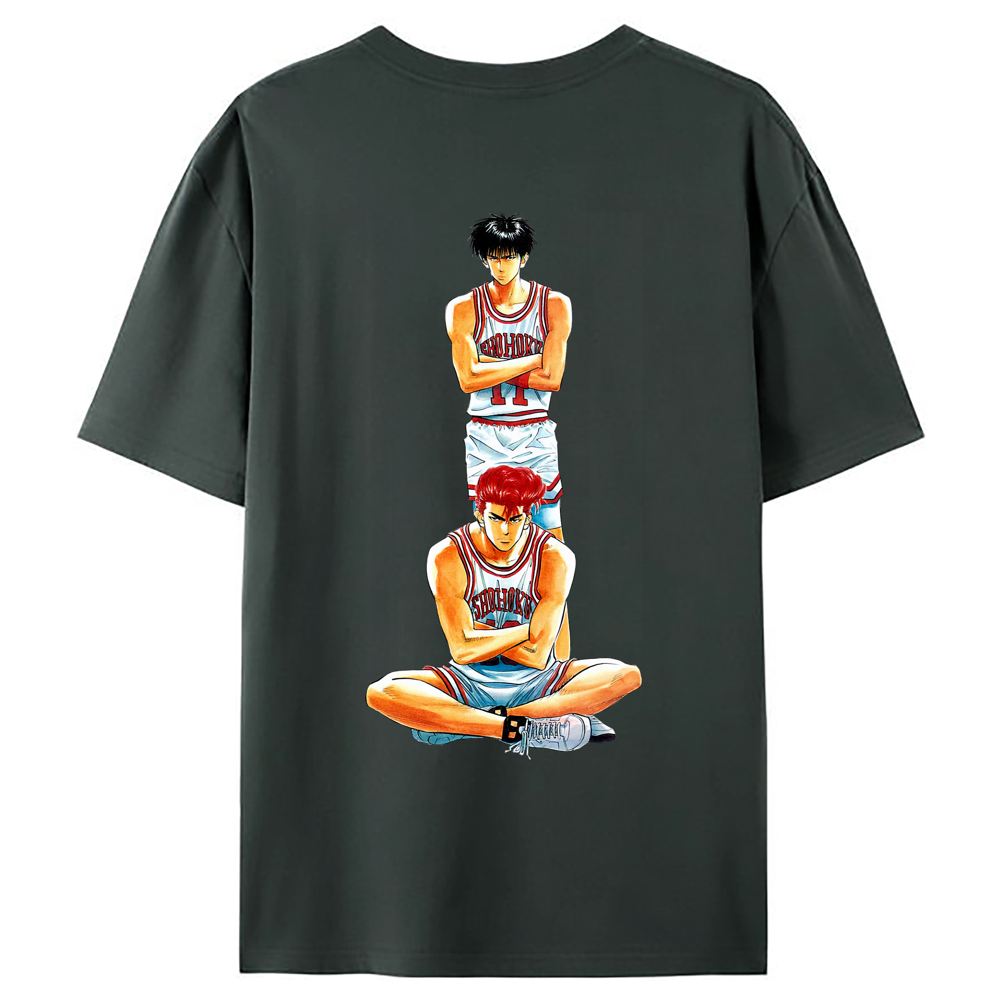 （画像用） SLAM DUNK／スラムダンク 綿100％ メンズ半袖Tシャツ（バックプリント） 通気性